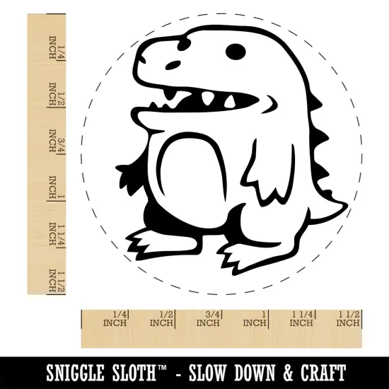 Silly Cartoon Dinosaur Self-Inking Rubber Stamp Ink Stamper for Stamping Crafting Planners Black {1}
