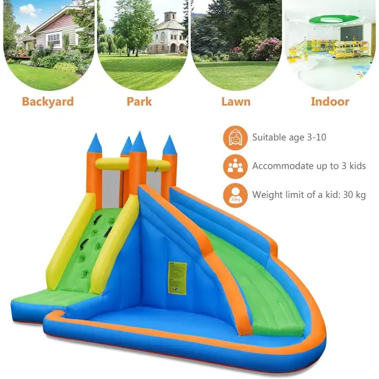 Kids Inflatable Water Slide Bouncing House with Carrying Bag {2}