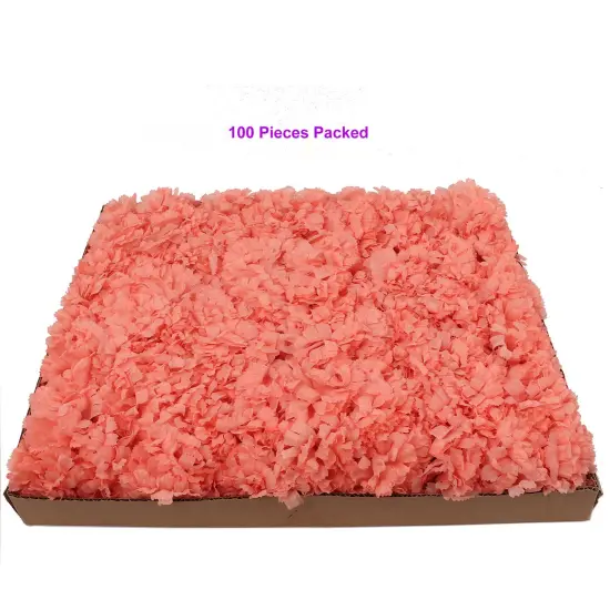 Set of 100: Peach Carnation Flower Picks | 5-Inch | 3.5" Wide | Lifelike Silk Blooms | Floral Picks | Party & Event | Home & Office Decor, Floral Home by Artificial Flowers {3}