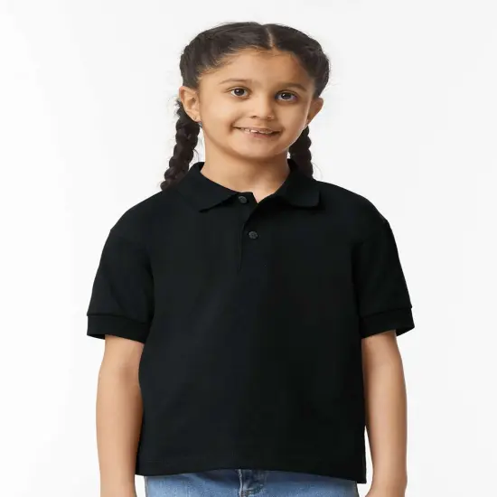 Youth Short Sleeve Polo T-Shirt Black {1}