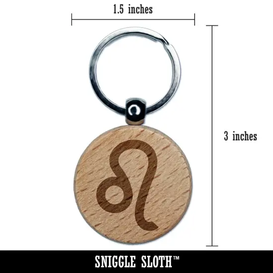 Leo Horoscope Astrological Zodiac Sign Engraved Wood Round Keychain Tag Charm {2}
