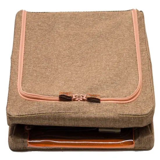 Sorbus Fabric Storage Bins - Stackable, Foldable Organizer, with Clear Window (Set of 2) Brown {6}