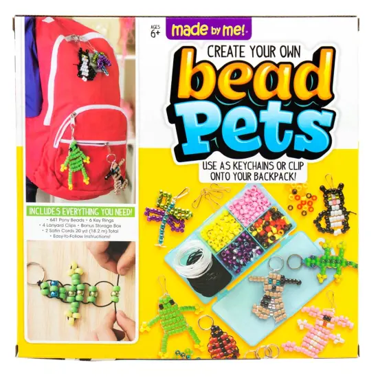 Create Your Own Bead Pets by Horizon Group Usa, Includes Over 600 Pony Beads, 6 Key Rings, Storage Box & Much More {3}