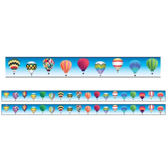 Borders/Trims, Magnetic, Rectangle Cut - 1-1/2" x 24", Hot Air Balloon Theme, 24' per Pack, 2 Packs {1}