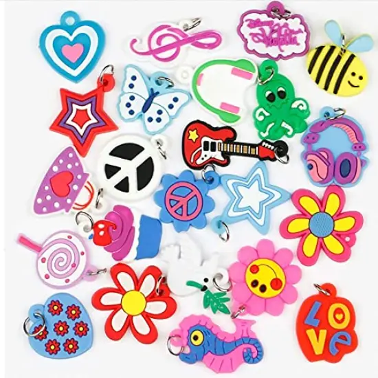 105 Pieces rubber Loom Band Charm, Silicone Bracelet Charms ,Loom Rubber Bands Charms,Bracelet Pendant, {4}