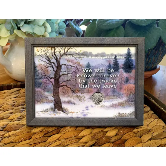 Tracks With Buffalo Nickel Coin in 5x7 Frame {2}