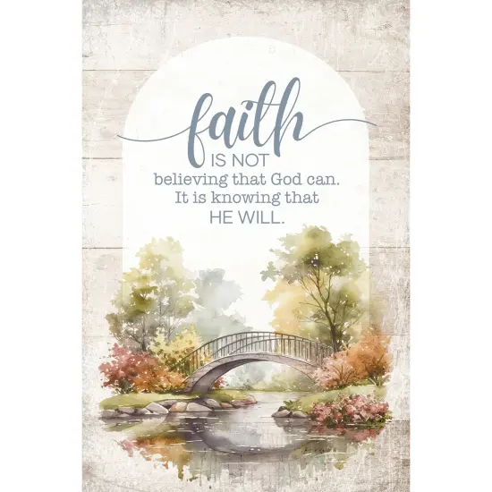 Faith Is Not Wood Plaque with Easel and Hook Wall Tabletop Art - 4 inches x 6 inches {1}