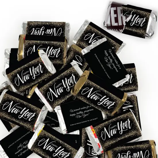 New Year's Eve Candy Party Favors Hershey's Miniatures Chocolate - Gold Glitter {1}