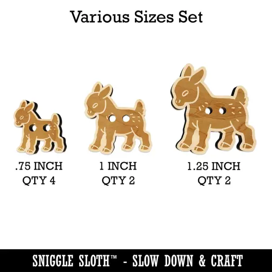 Cute Baby Goat Wood Buttons for Sewing Knitting Crochet DIY Craft {1}