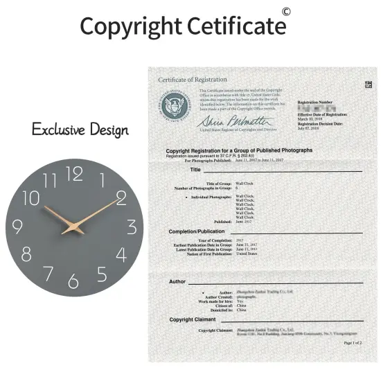 12 Inch Silent Non-Ticking Wall Clocks Battery Operated - Modern Simple Wooden Clock Decorative for Kitchen,Home,Bedrooms,Bathroom,Office,Living Room(Gray) {5}