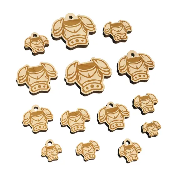 Fantasy Medieval Plate Armor Mini Wood Shape Charms Jewelry DIY Craft {7}