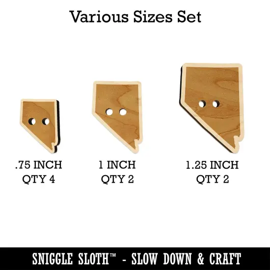 Nevada State Silhouette Wood Buttons for Sewing Knitting Crochet DIY Craft {1}
