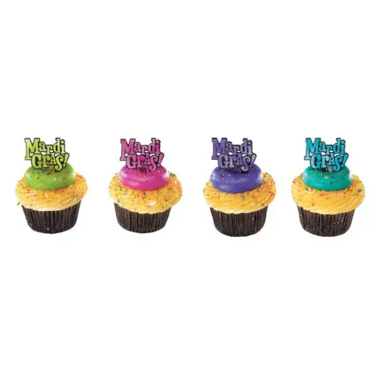 Mardi Gras Foil DecoPics&reg; Cupcake Decoration, 12ct {1}