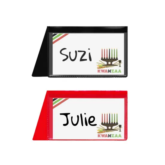 StoreSMART - Placecard Nametag Holders - Kwanzaa Pack - 20 Pack - Black and Red {1}