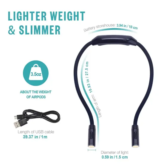 Lightweight Neck Reading Light, Book Light for Reading in Bed, Neck Light for Knitting,3 Colors,9 Brightness,Rechargeable,Hand Free,Portable,Long Lasting,Suitable for Crocheting,Sewing,Craft {1}