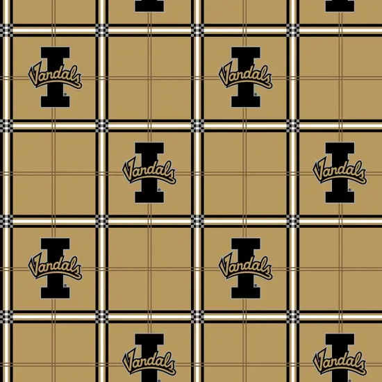 Sykel Enterprises-University of Idaho Flannel Fabric-Idaho Vandals Plaid Cotton Flannel Fabric {1}