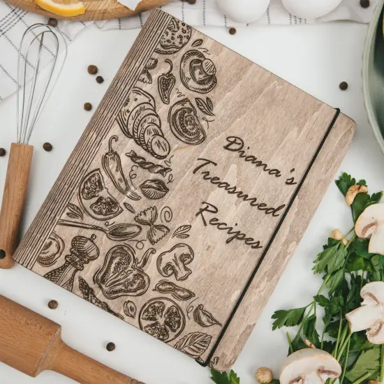 Family Cookbook, Personalized Gift for Her, Wooden Cook Book Recipe Planner by Enjoy The Wood {6}