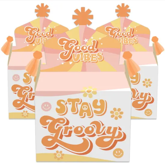 Big Dot of Happiness Stay Groovy - Treat Box Party Favors - Boho Hippie Party Goodie Gable Boxes - Set of 12 {2}