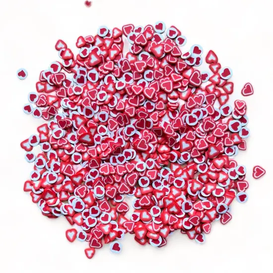 Buttons Galore Sprinkletz DIY Craft Embellishment Polymer Clay Pieces For Slime & Crafts 36 Grams - 3 Packs of Heart Warming {1}