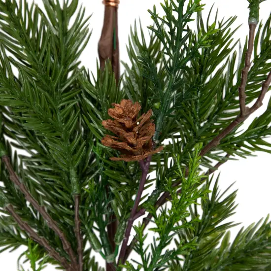 Northlight Real Touch&trade;️ Cypress and Pinecone Artificial Christmas Garland - 6' x 8" - Unlit Green {6}