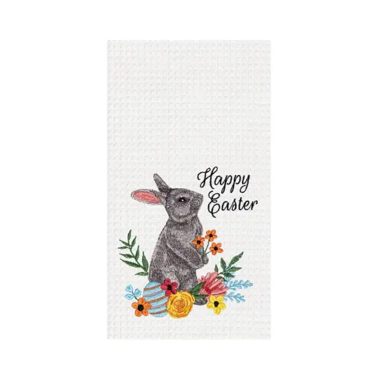 "Happy Easter" Bunny Rabbit Spring Theme Kitchen Dishtowel {1}