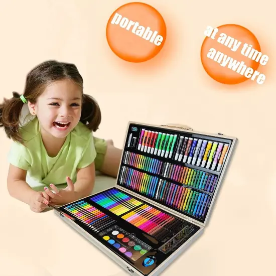 Deluxe Wooden Art Set for Kids and Teens with Pencils in Wood Case {3}