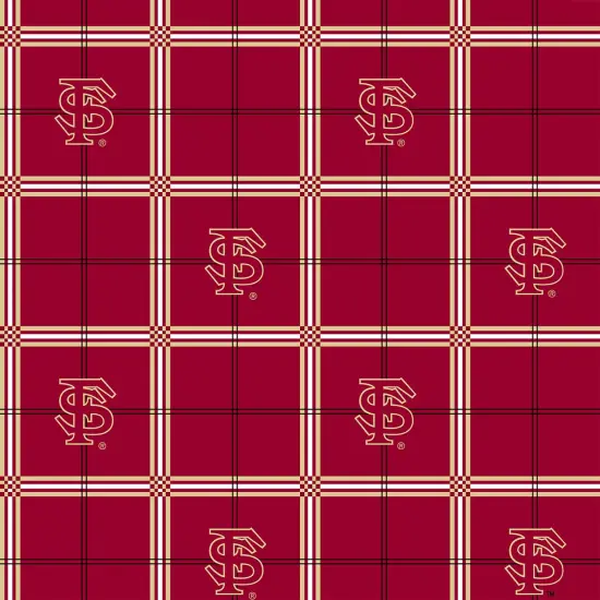 Sykel Enterprises-Florida State University Flannel Fabric-FSU Seminoles Plaid Cotton Flannel Fabric {1}