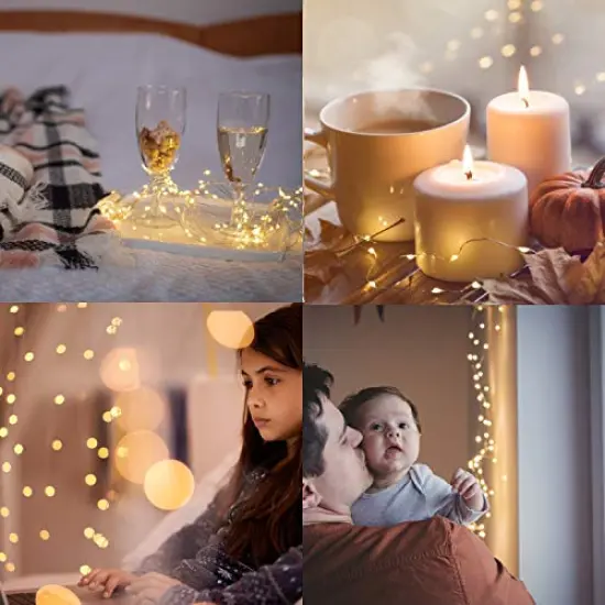 33 ft 100 LED String Lights Battery Operated with Remote Waterproof Copper Wire Lights for Indoor Decorative Lights {6}