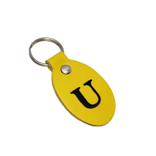 Oval Leather Keychains Kit &ndash; Full-Grain Latigo, DIY Personalization Ready, 10 Pack Kelly Green {5}