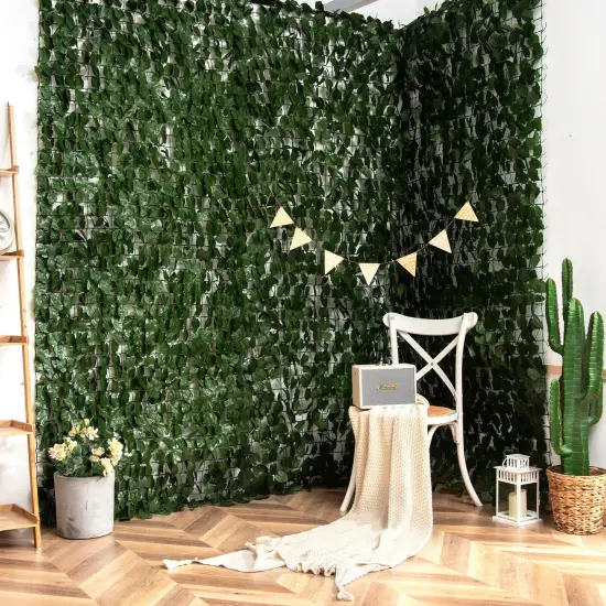 4 Pieces 118 x 39 Inch Artificial Ivy Privacy Fence Screen for Fence Decor {2}