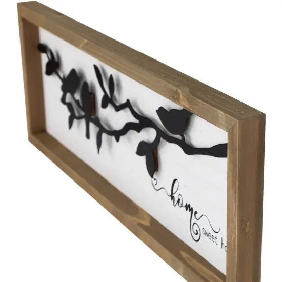 Northlight Home Sweet Home with Bird Silhouettes Wooden Wall Sign - 15" Black {6}