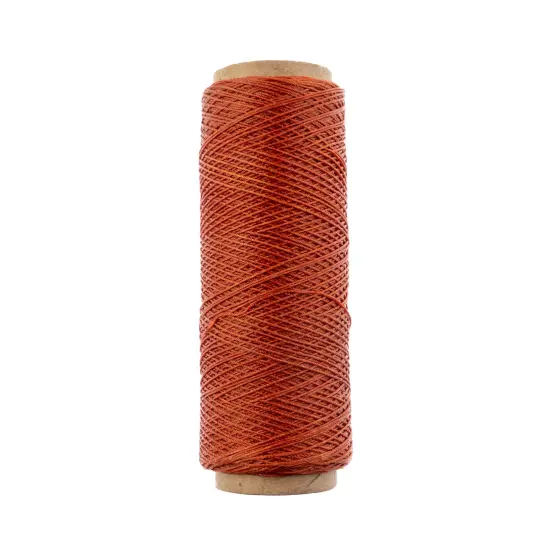 Gudebrod 0.015" Waxed Polyester Thread 500ft | Made In USA Burnt Orange {2}