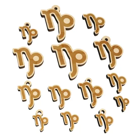 Capricorn Horoscope Astrological Zodiac Sign Mini Wood Shape Charms Jewelry DIY Craft {7}