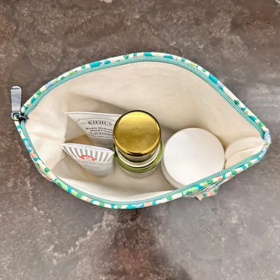 Wrapables Cosmetic Pouch, Makeup and Toiletry Travel Bag, Green Floral {5}