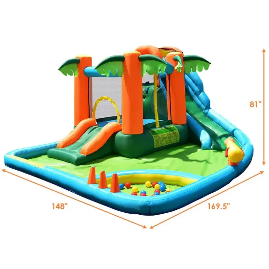 7 in1 Inflatable Slide Bouncer with Two Slides {4}