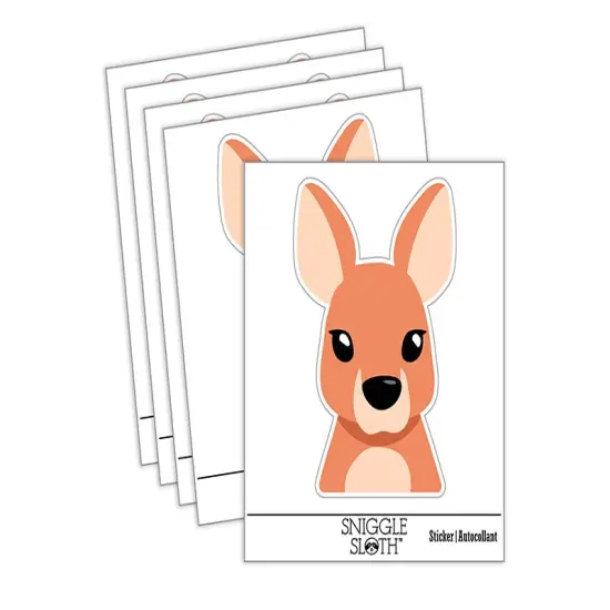 Baby Pocket Kangaroo Joey Waterproof Vinyl Phone Tablet Laptop Water Bottle Sticker Set - 5 Pack {2}