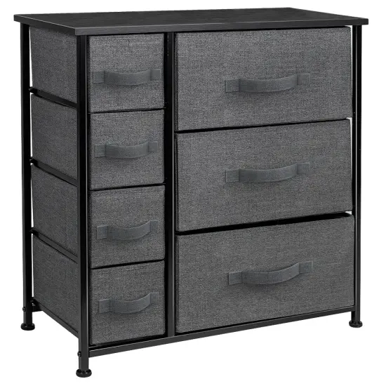 Sorbus Dresser with Drawers - Furniture Storage Tower Unit for Bedroom, Hallway, Closet, Office Organization - Steel Frame, Wood Top, Easy Pull Fabric Bins Black {1}