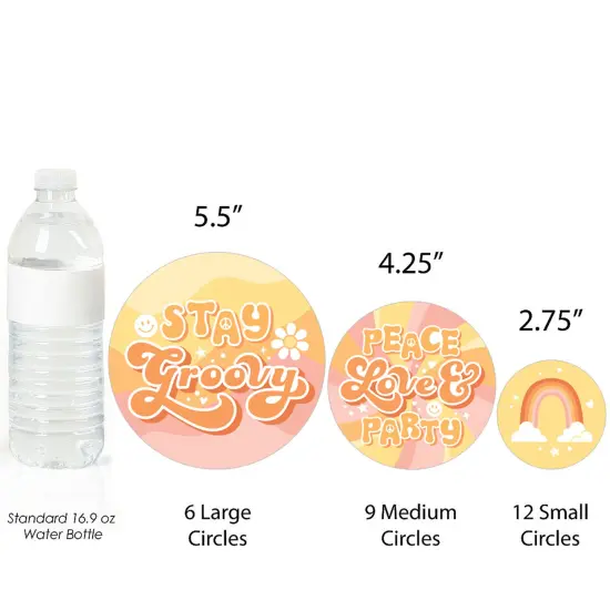 Big Dot of Happiness Stay Groovy - Boho Hippie Party Giant Circle Confetti - Party Decorations - Large Confetti 27 Count {3}