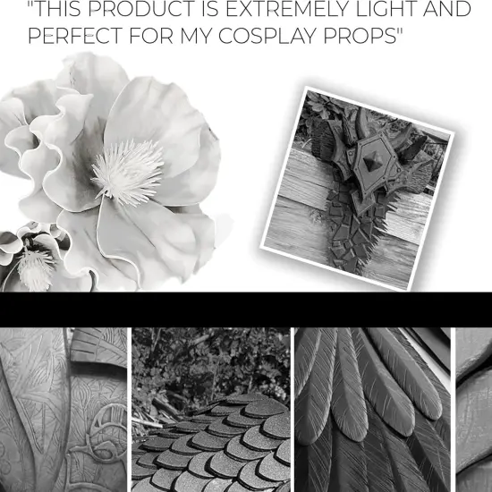 Pixiss White Modeling Foam Clay - Premium White Foam Air Dry Clay Cosplay Foam for Costumes, 1500 Gram Sculpting Clay for Crafts - Flexible Air Drying Clay Foam (White) {6}