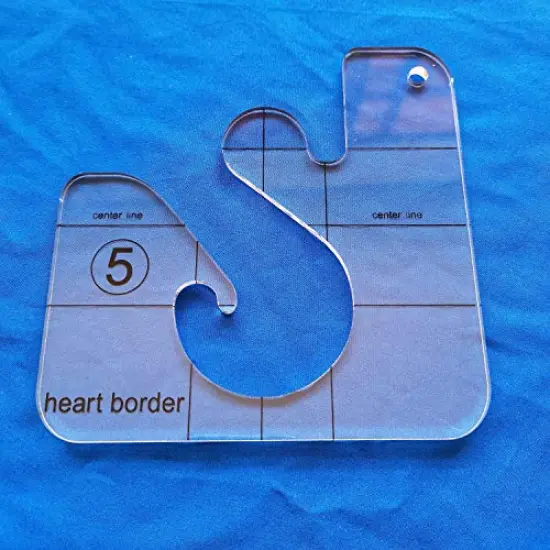 Free Motion Quilting Template Series 5 with Quilting Frame for Domestic Sewing Machine Ruler (Heart Border Template) {4}