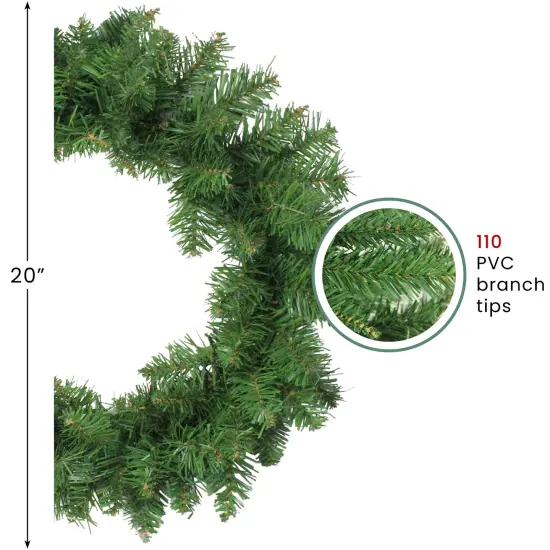 Northlight Buffalo Fir Artificial Christmas Wreath - 20" - Unlit Green {3}
