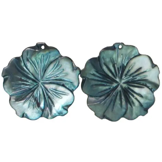 6 Packs of Azalea Tinted Shell Pendant - Teal - Pair {1}