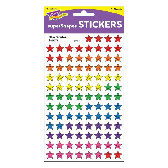 Star Smiles superShapes Stickers, 800 Per Pack, 6 Packs {2}