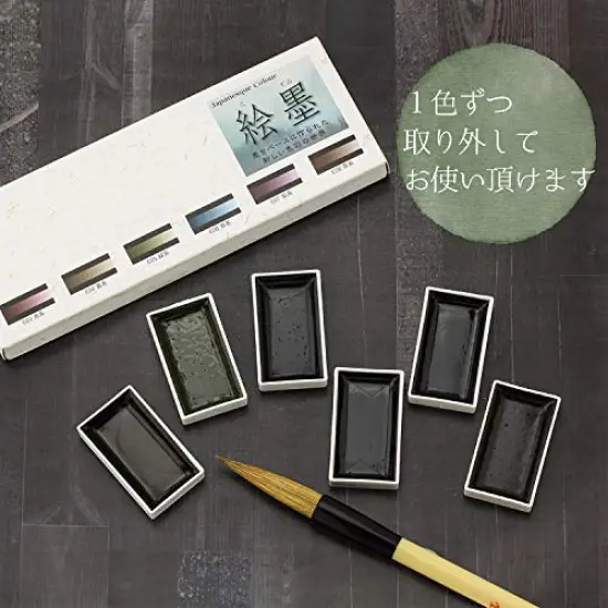 E-Sumi Watercolor Paint 6 Colors Set from Japan (Standard) {4}