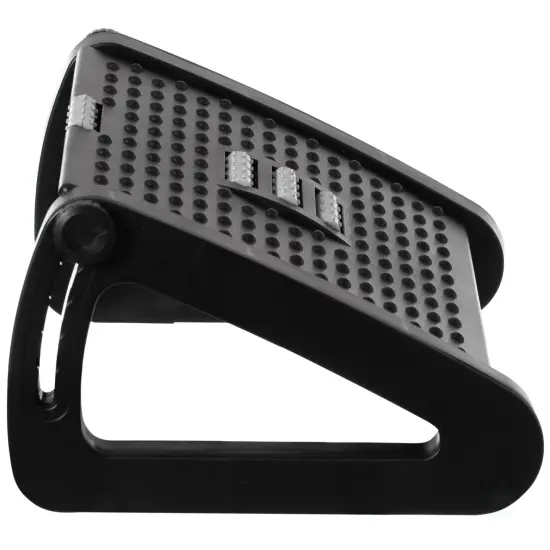Black Triangular Footrest Massage Under Desk with Soothing Massage Points and Rollers, Adjustable Foot Stool Support with 6 Height Positions {5}