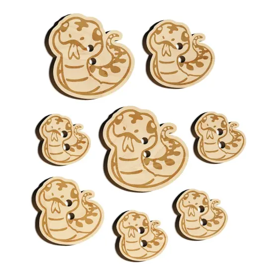 Sassy Snake with Tongue Sticking Out Wood Buttons for Sewing Knitting Crochet DIY Craft {7}