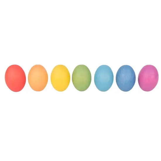 Rainbow Wooden Eggs - Set of 7 Colors {1}
