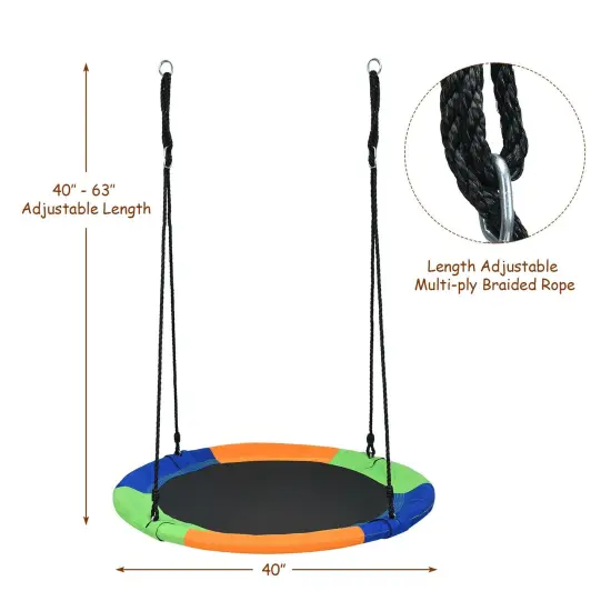 40-Inch Flying Saucer Tree Swing Outdoor Play Set with Easy Installation Process for Kids {4}