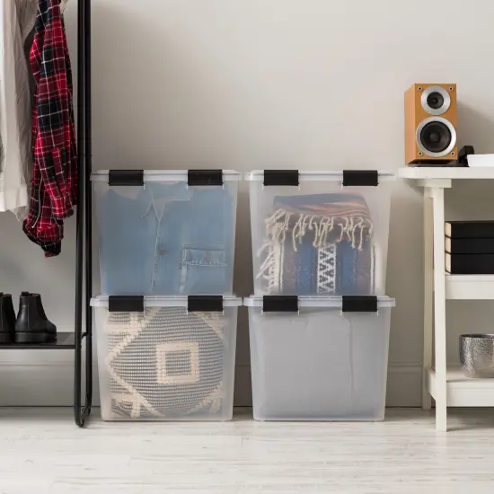 IRIS USA 6.5/19/36qt WEATHERPRO Airtight Plastic Storage Bins with Lids and Seal and Secure Latching Buckles {6}