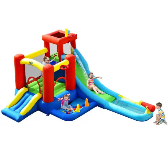 9-in-1 Inflatable Kids Water Slide Bounce House {3}